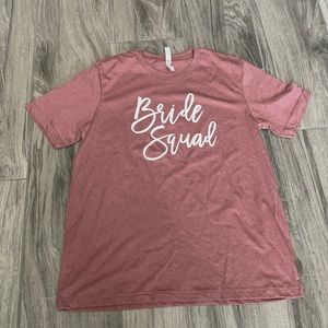 Bride squad wedding Ladies tee shirt heather pink